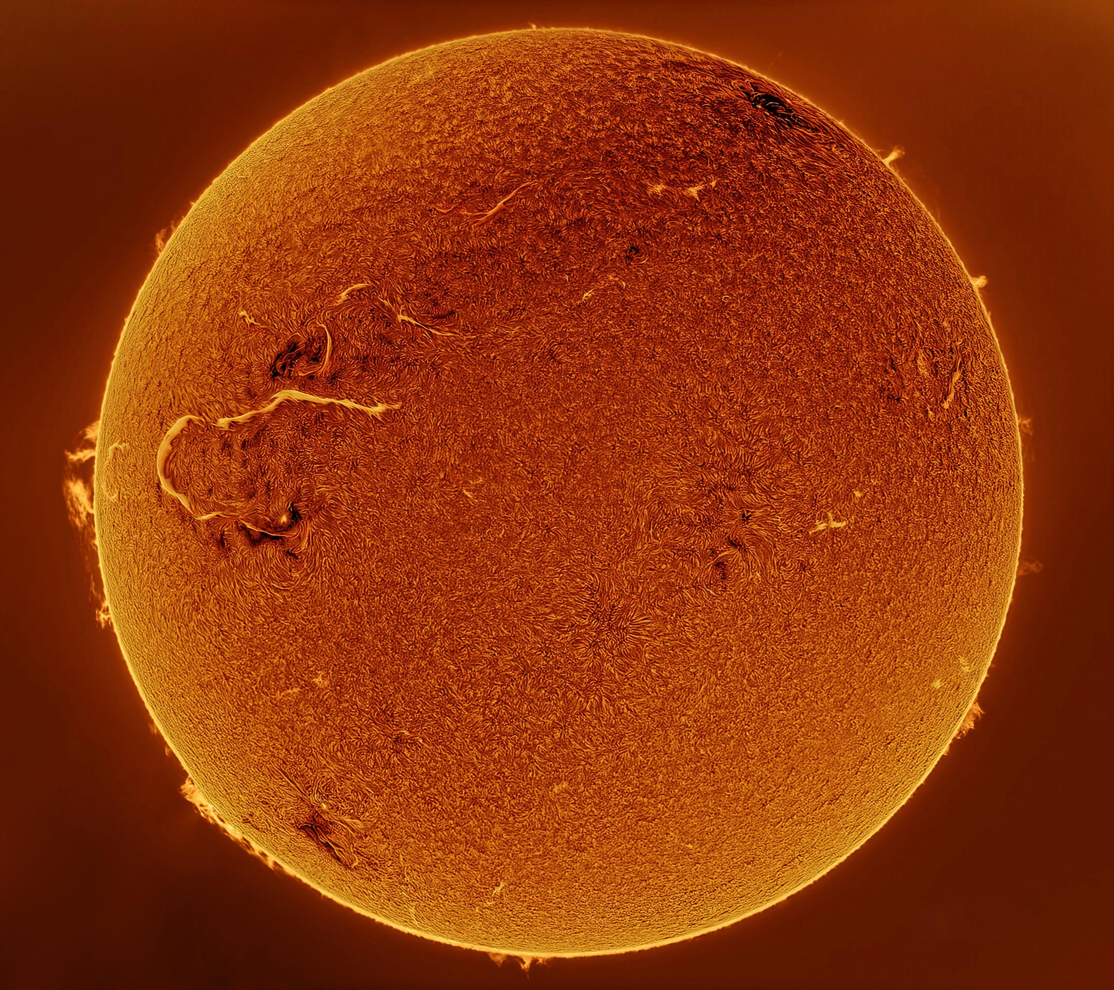 Solar flare closeup