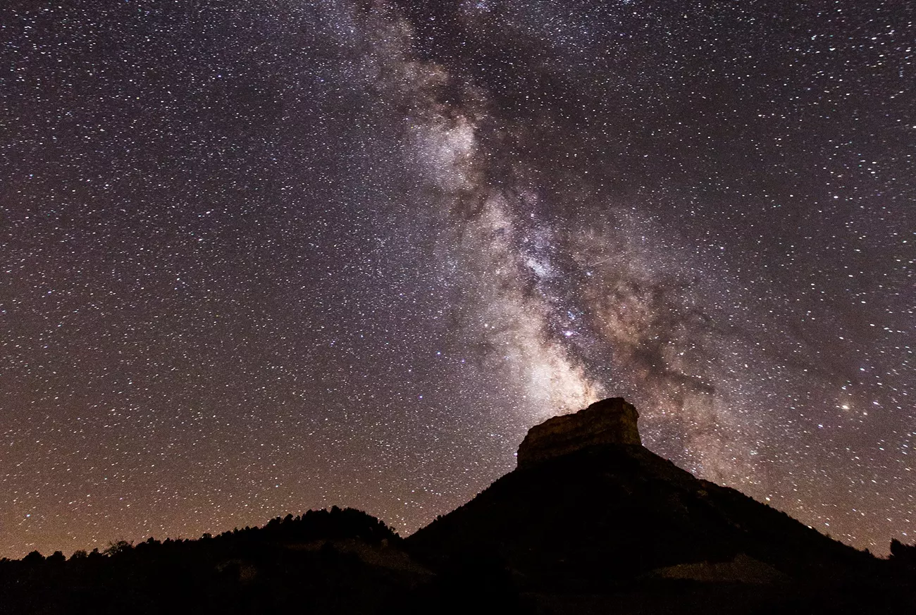 The Milky Way above Mesa Verde's Point Lookout.