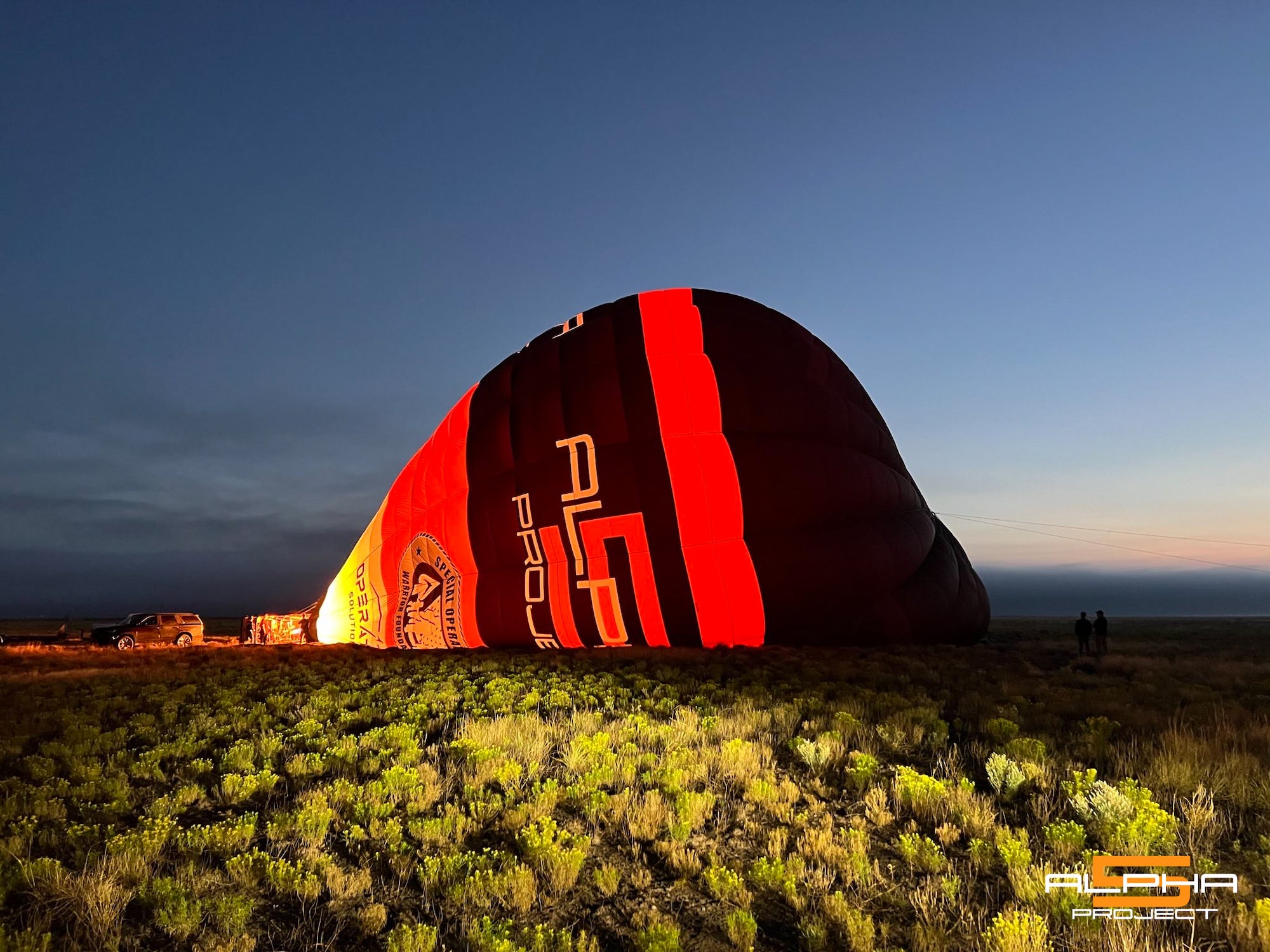 The balloon is designed to have a capacity of 560,000 cubic feet when fully inflated.