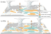 El Nino and La Nina temperature patterns in diagram
