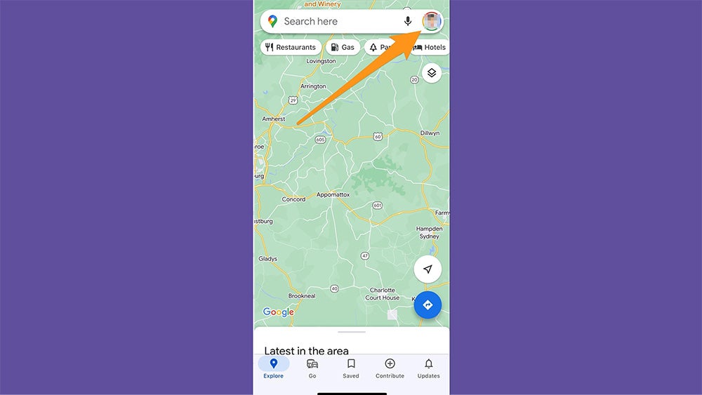 To share your location, tap your profile photo in the top right corner of Google Maps.