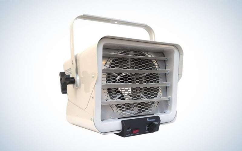The white Dr. Heater DR966 electric garage heater