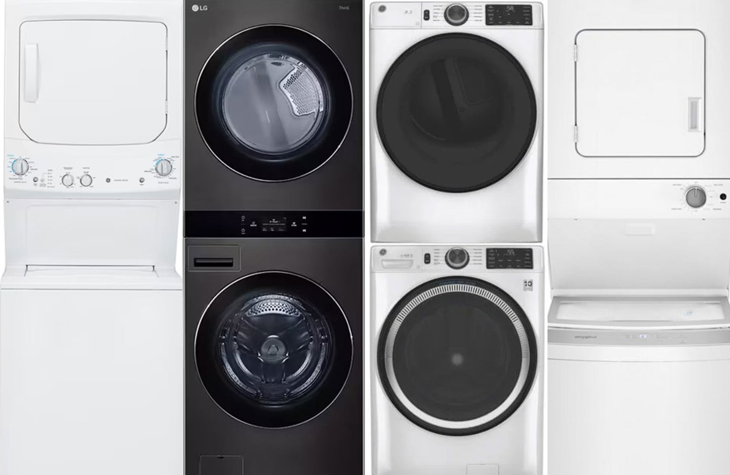 A lineup of the best stackable washer-dryer sets along for vertical panels
