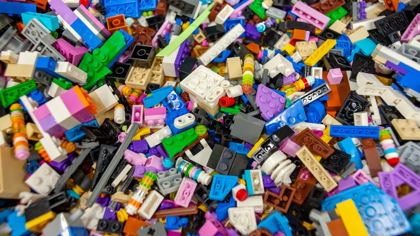 Pile of colorful Lego bricks
