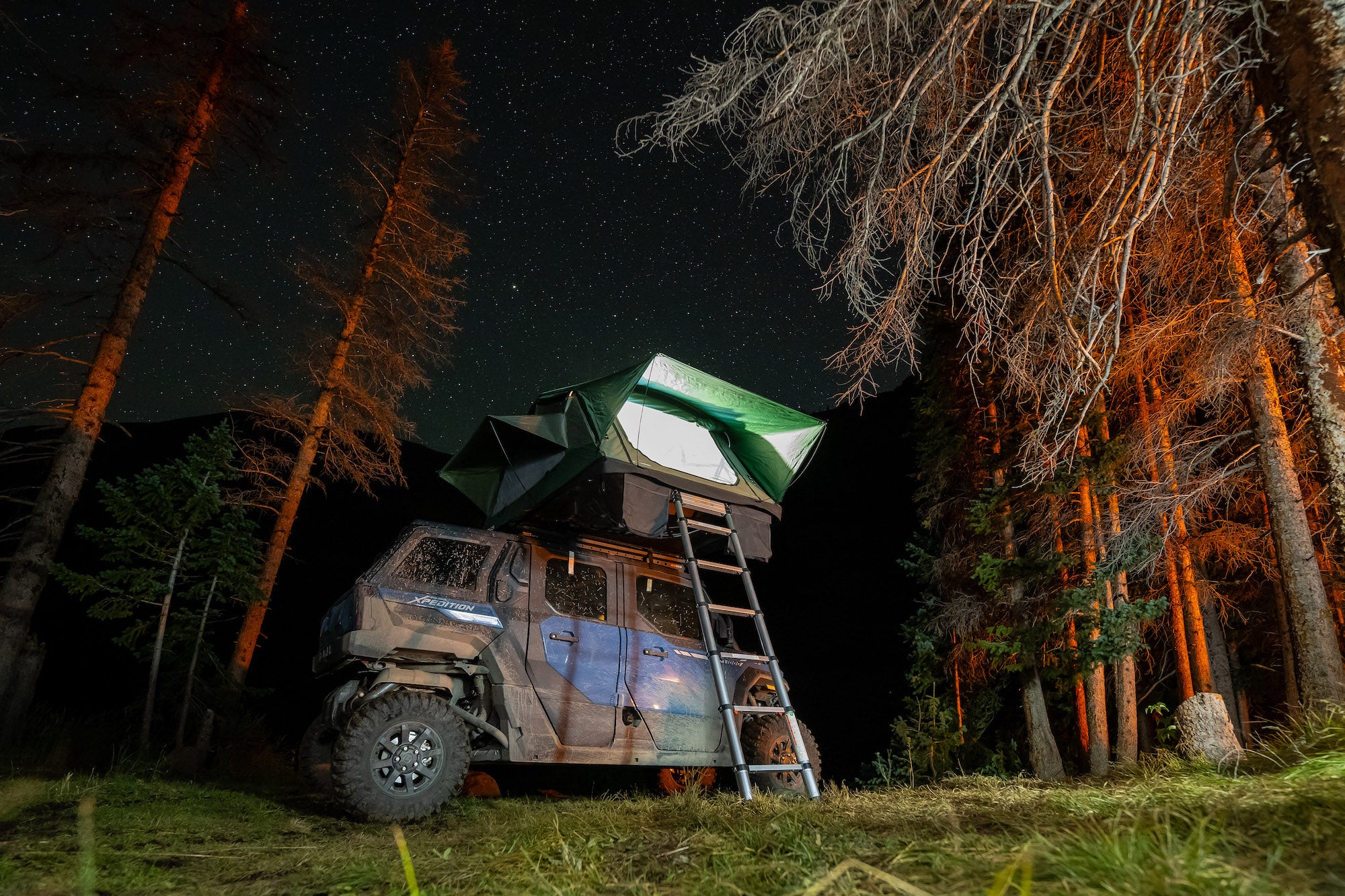 A flat roof means you can camp up high.
