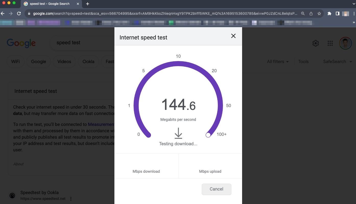 Google's M-Lab shows results of download and upload speed.