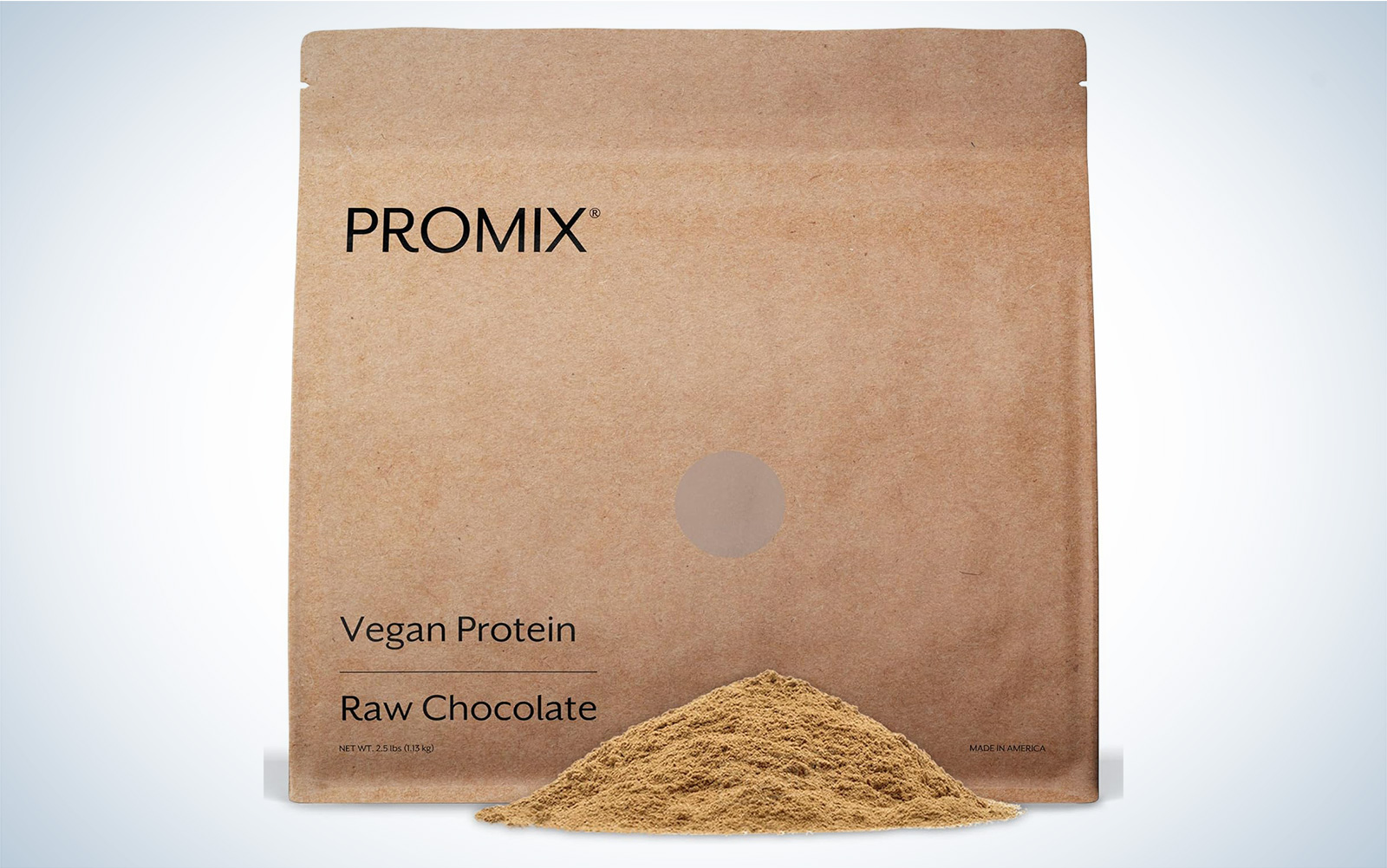 Promix vegan protein with a pile of powder