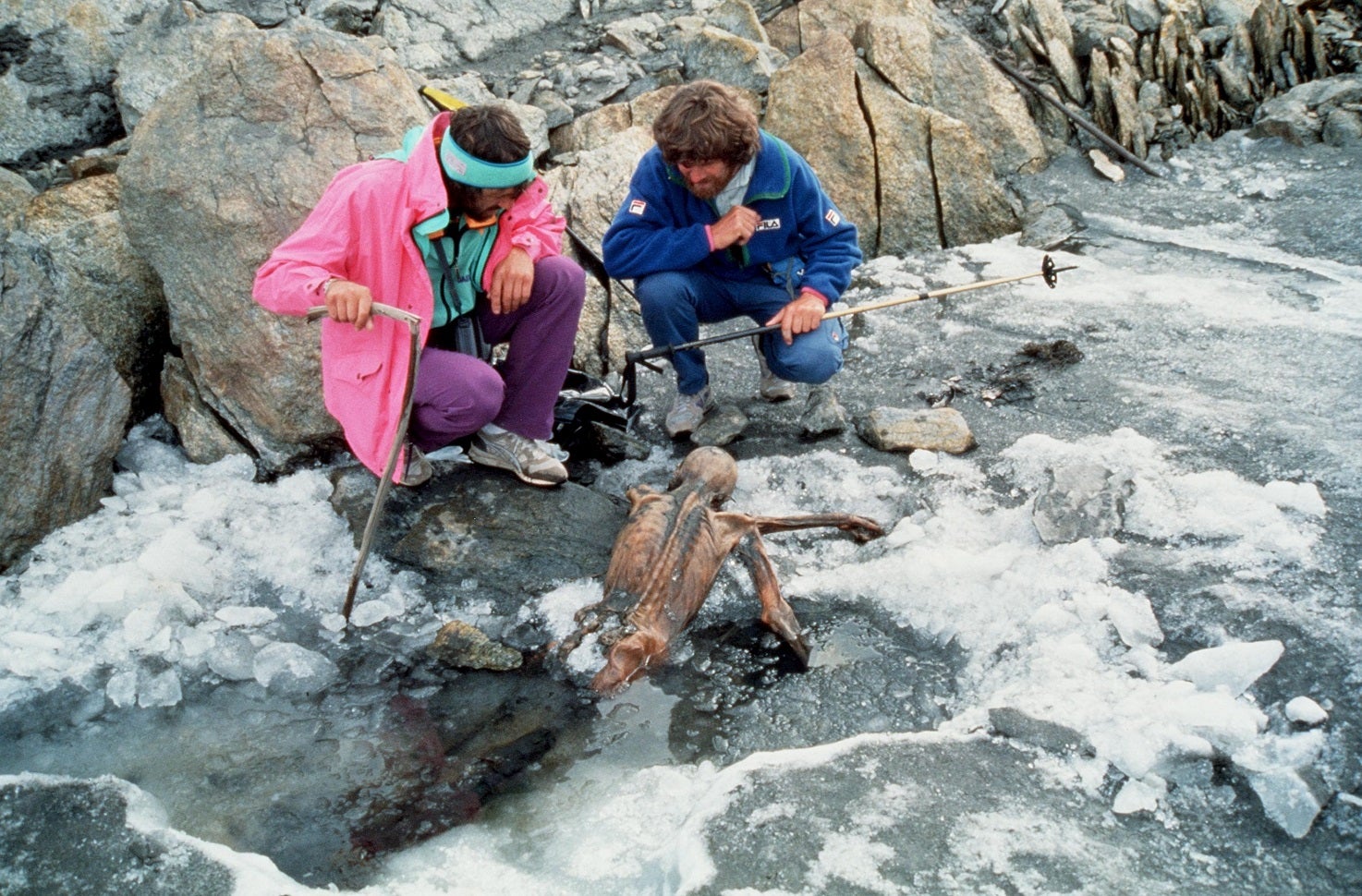 The two mountaineers who discovered Otzi the Iceman in a melting glacier