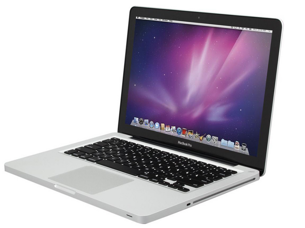A 2012 MacBook Pro on a white background