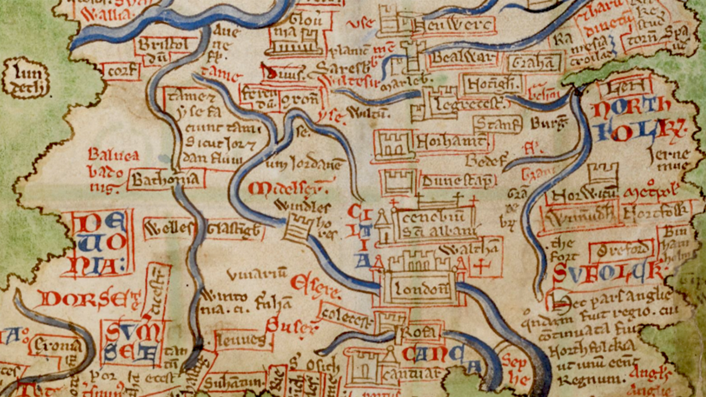 A map of Britain in the late 13th century.