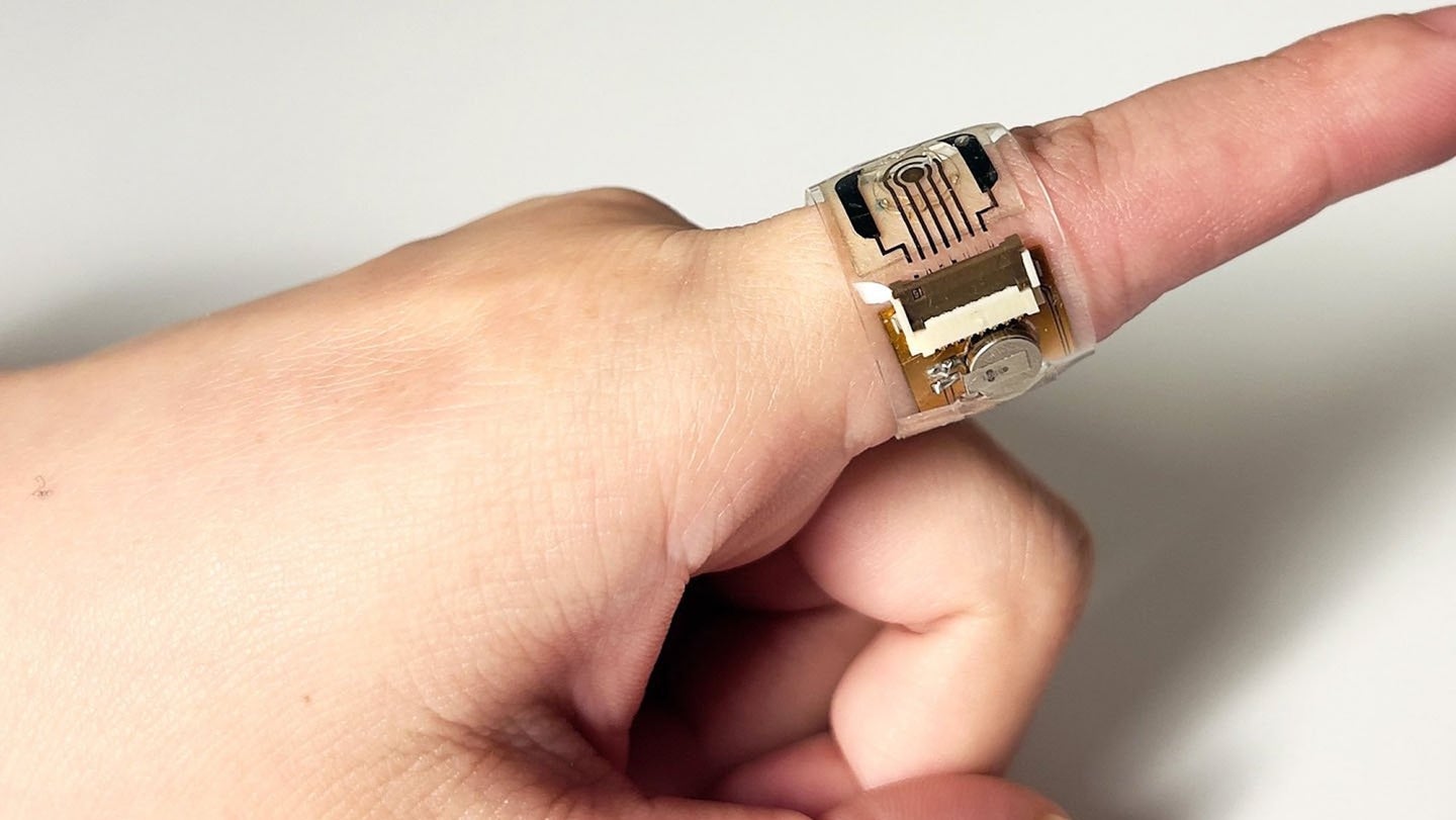 Sweat sensor worn like a ring on finger