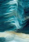 Blue wave-like folds of a sugar syrup.