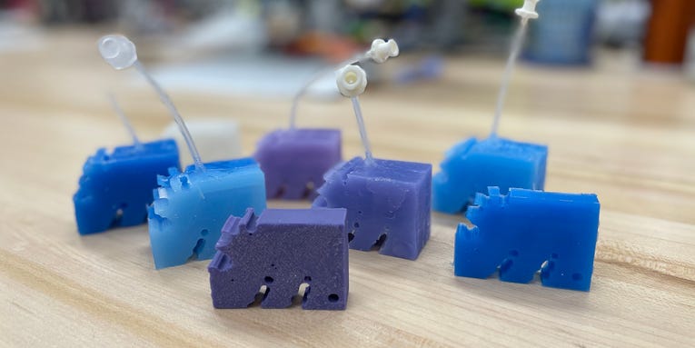 AI design for a ‘walking’ robot is a squishy purple glob