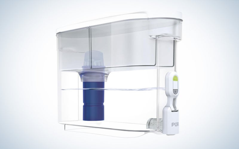 PUR PLUS 30-Cup Water Filter Dispenser against a white background