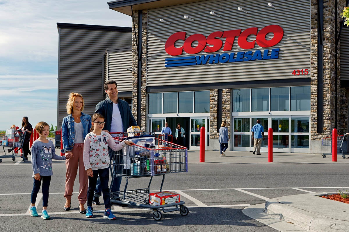 A family leaving from Costco