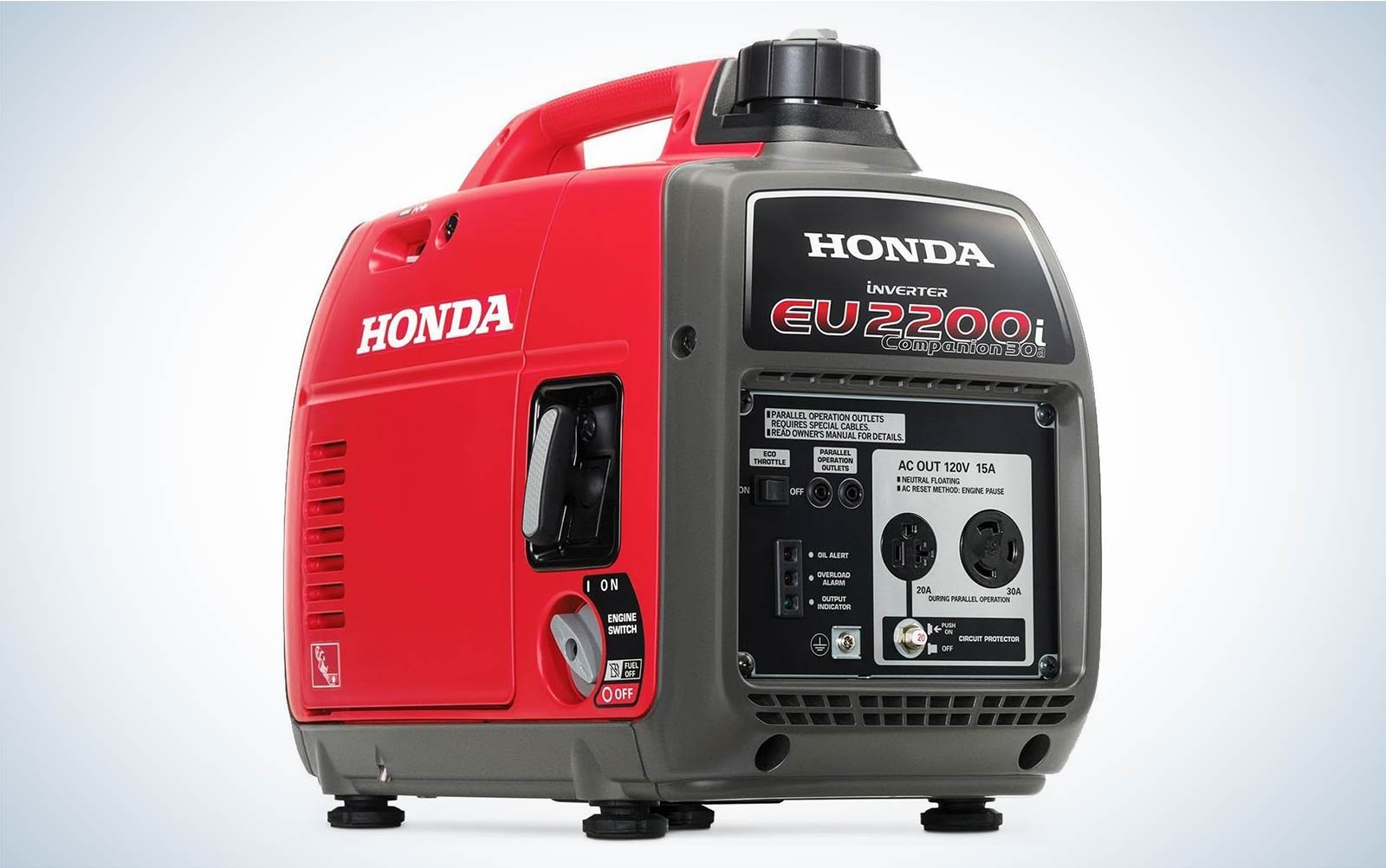 Honda EU2200i Companion Portable Generator on a plain background