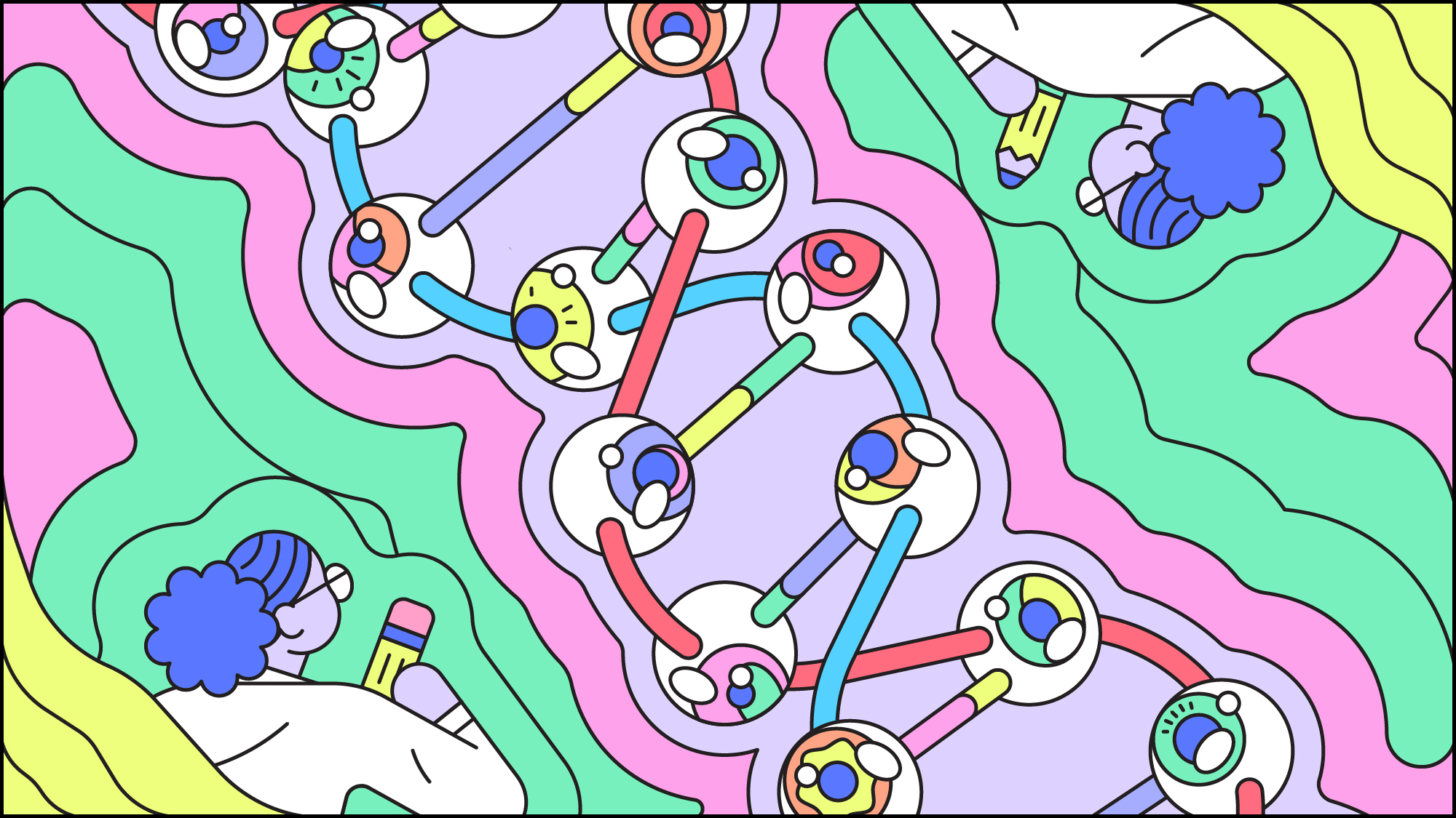 colorful dna strands; illustration
