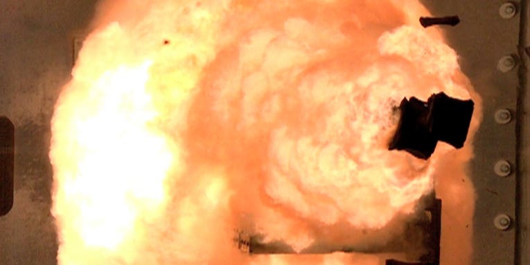 Watch a Japanese research ship fire an electromagnetic railgun