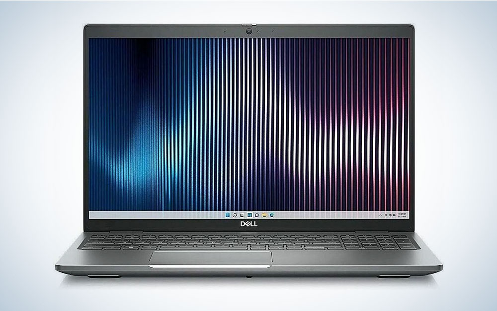A Dell Latitude 15.6" Laptop on a plain background