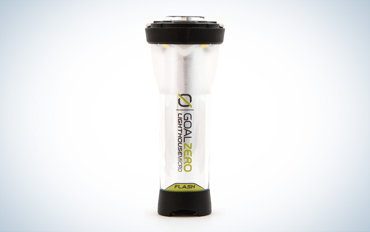 The Goal Zero Lighthouse Micro Flash flashlight is placed against a white background.