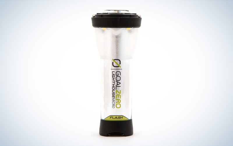 The Goal Zero Lighthouse Micro Flash flashlight is placed against a white background.