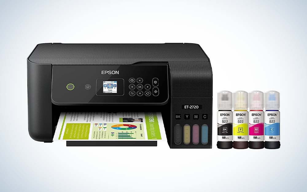 black Epson EcoTank ET-2720 with ink containers