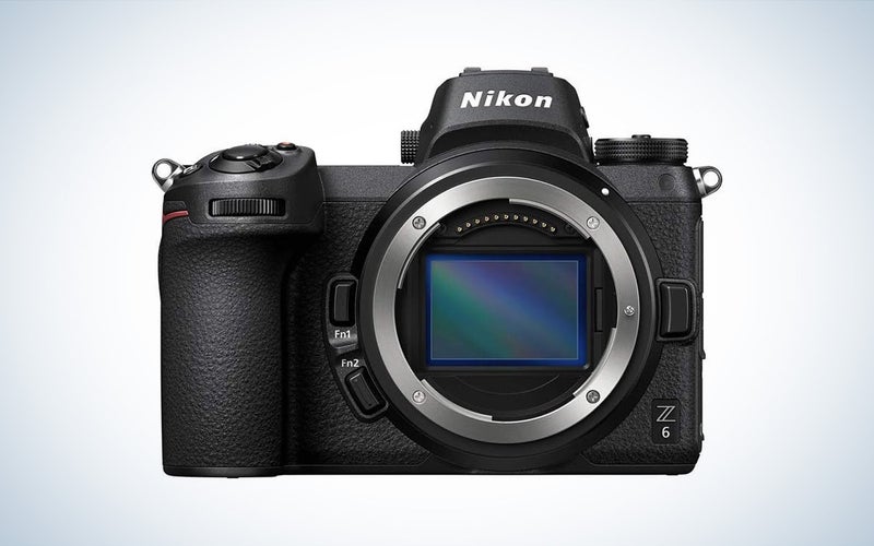 The Nikon Z6 II mirrorless camera is placed against a white background with a gray gradient.