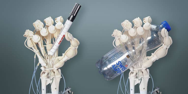 This 3D-printed soft robotic hand has ‘bones,’ ‘ligaments,’ and ‘tendons’