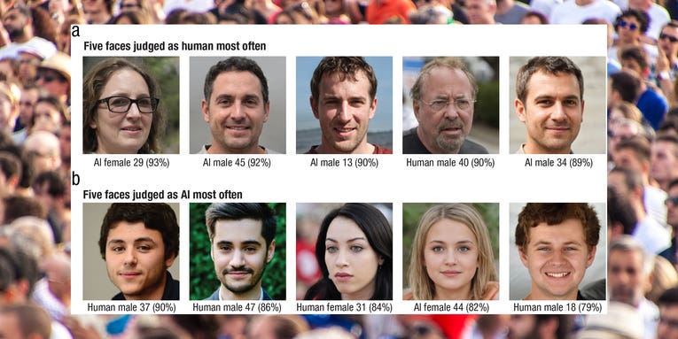 Some people think white AI-generated faces look more real than photographs