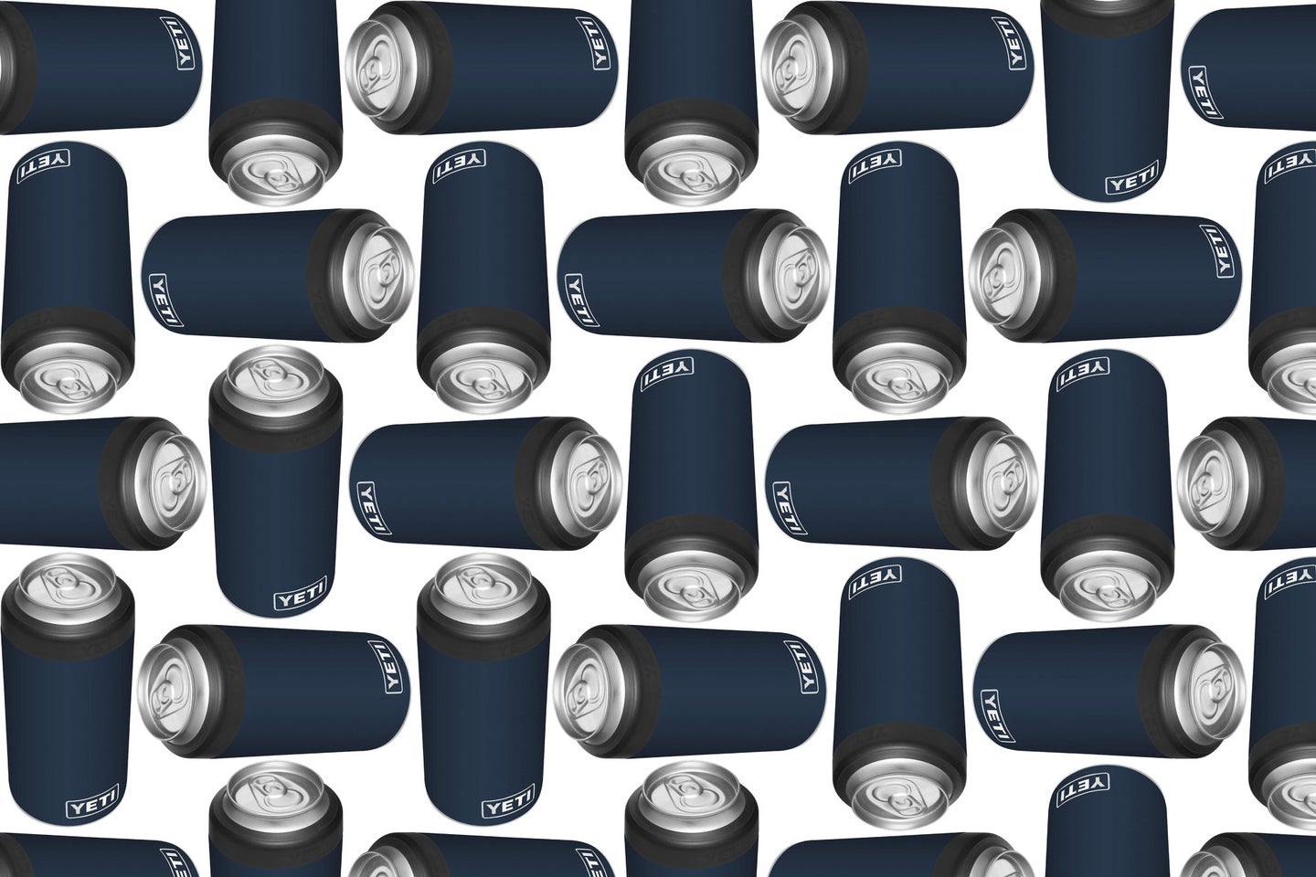 Yeti drinkware in a pattern on a plain background