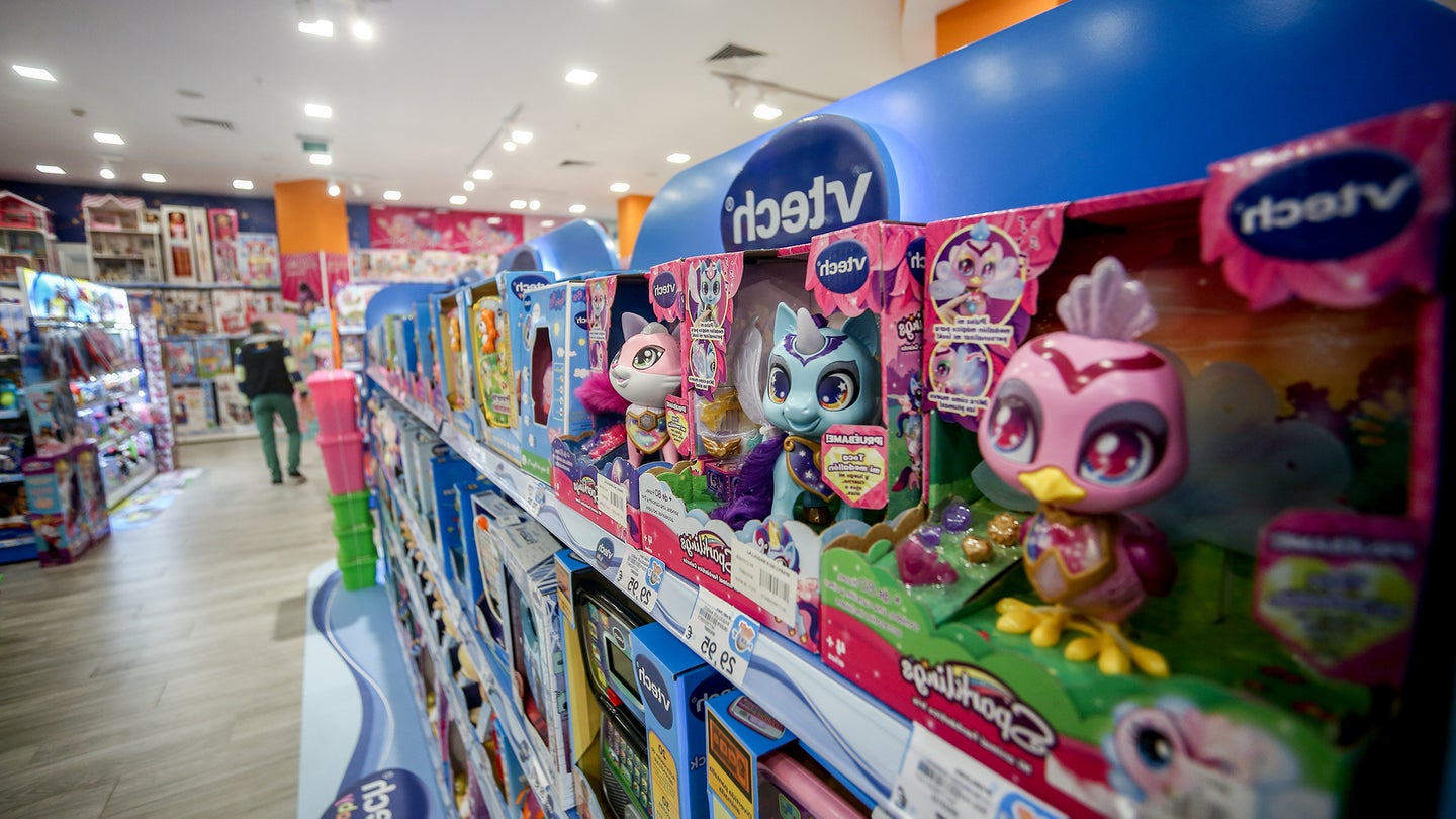 electronic toys in a toy store