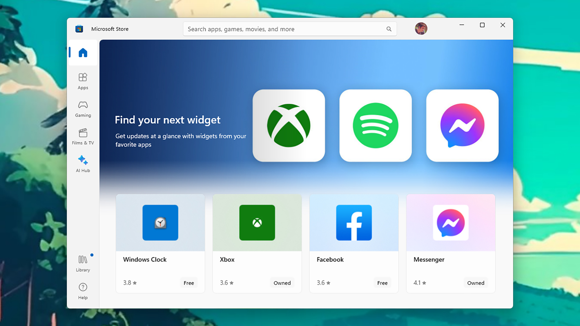 Plenty of widgets are available on the Microsoft Store. Credit: David Nield