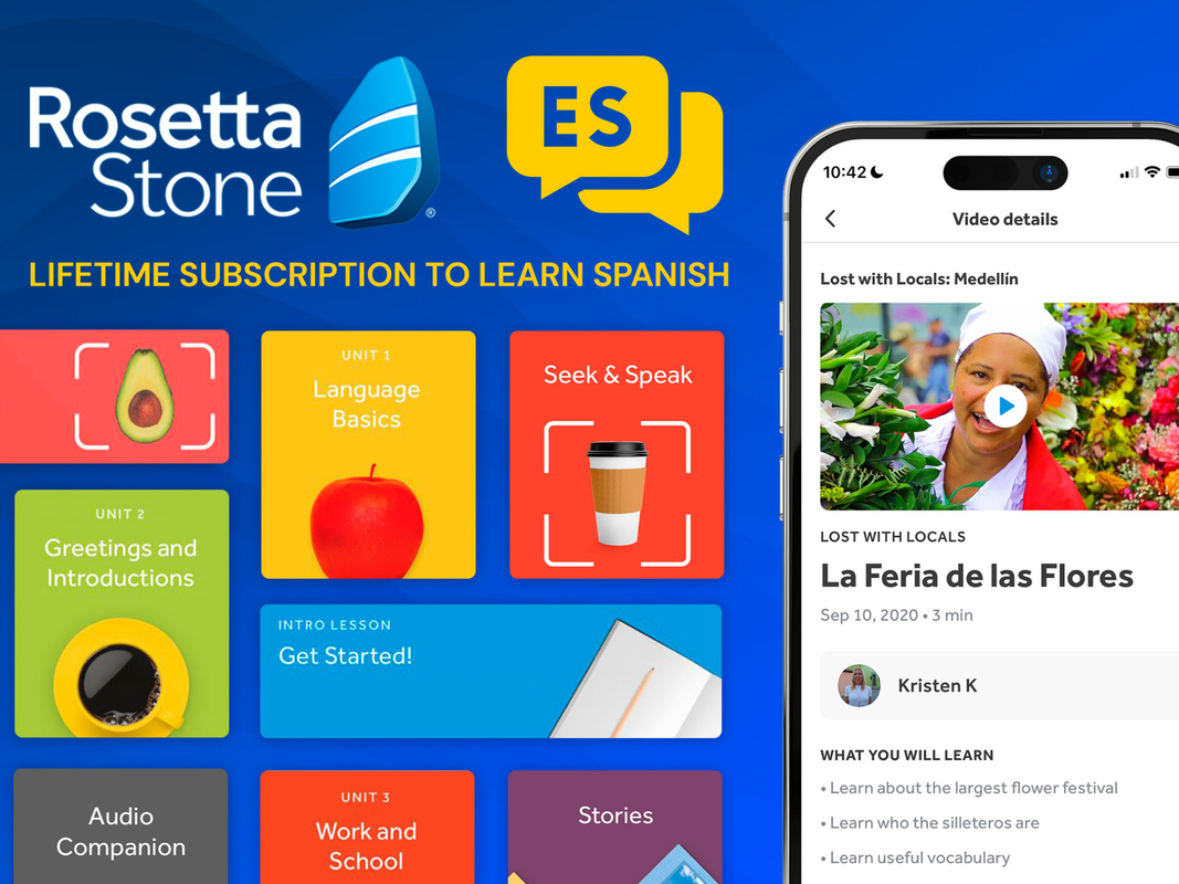 A Rosetta Stone lifetime Spanish advertisement
