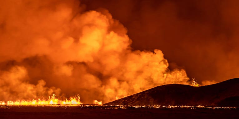 Volcano erupts in Iceland near an airport, a power plant, and an evacuated town