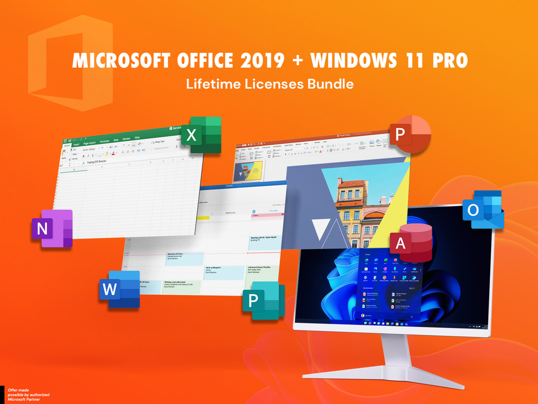 An advert for Microsoft Office 2019 and Windows 11 Pro