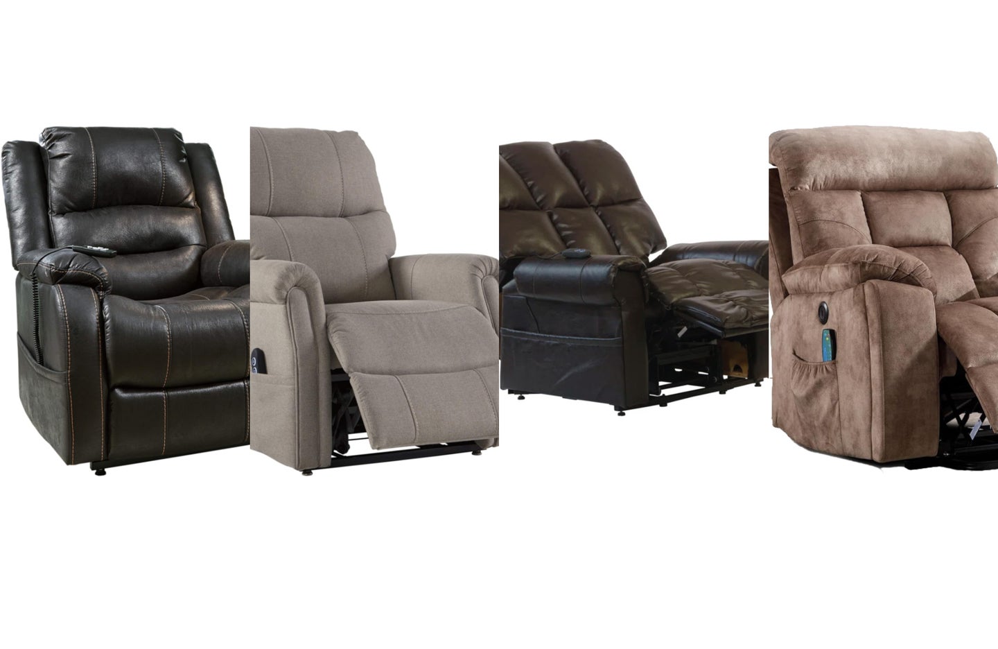 The best recliners for seniors on a plain white background.