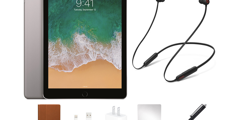 Upgrade your tech with a like-new Apple iPad 6 128GB and Beats Flex headphones, on sale for $220