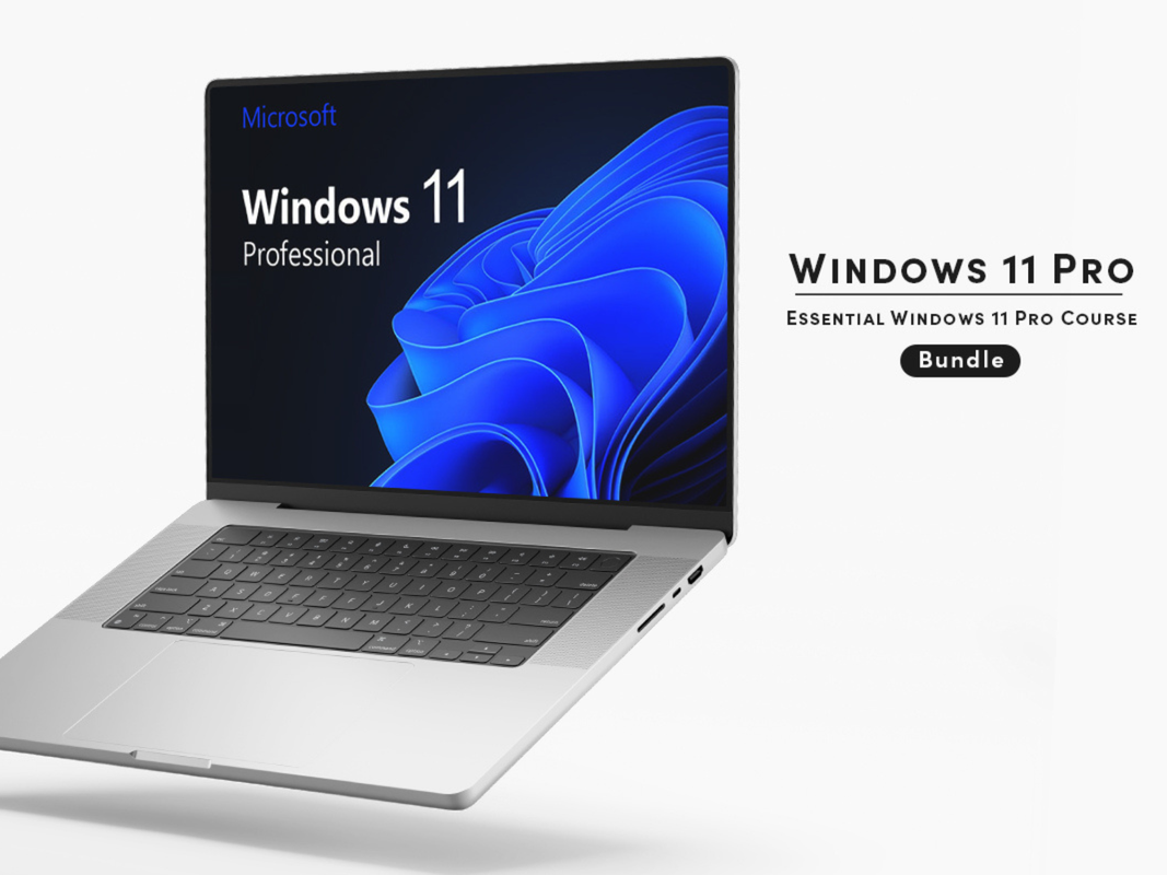 A laptop with Windows 11 professional pulled up on it.