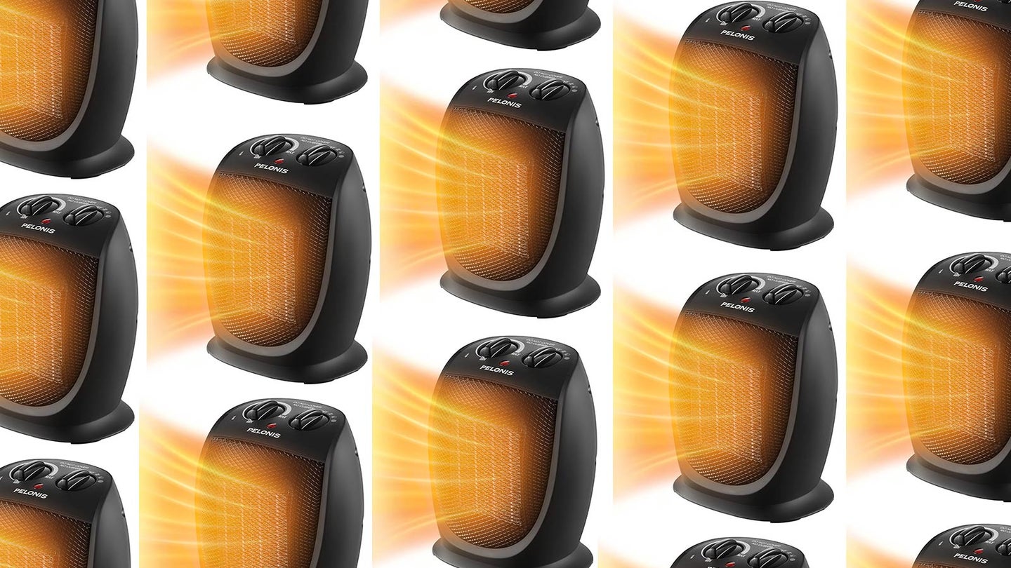 Space heaters in a grid with orange graphics indicating the heat coming out.