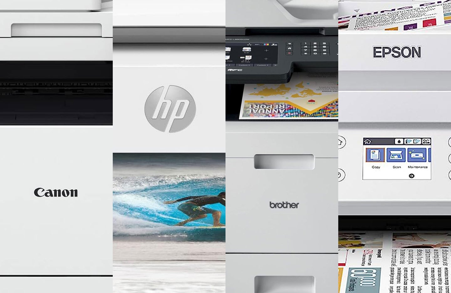 A lineup of the best AirPrint printers side by side