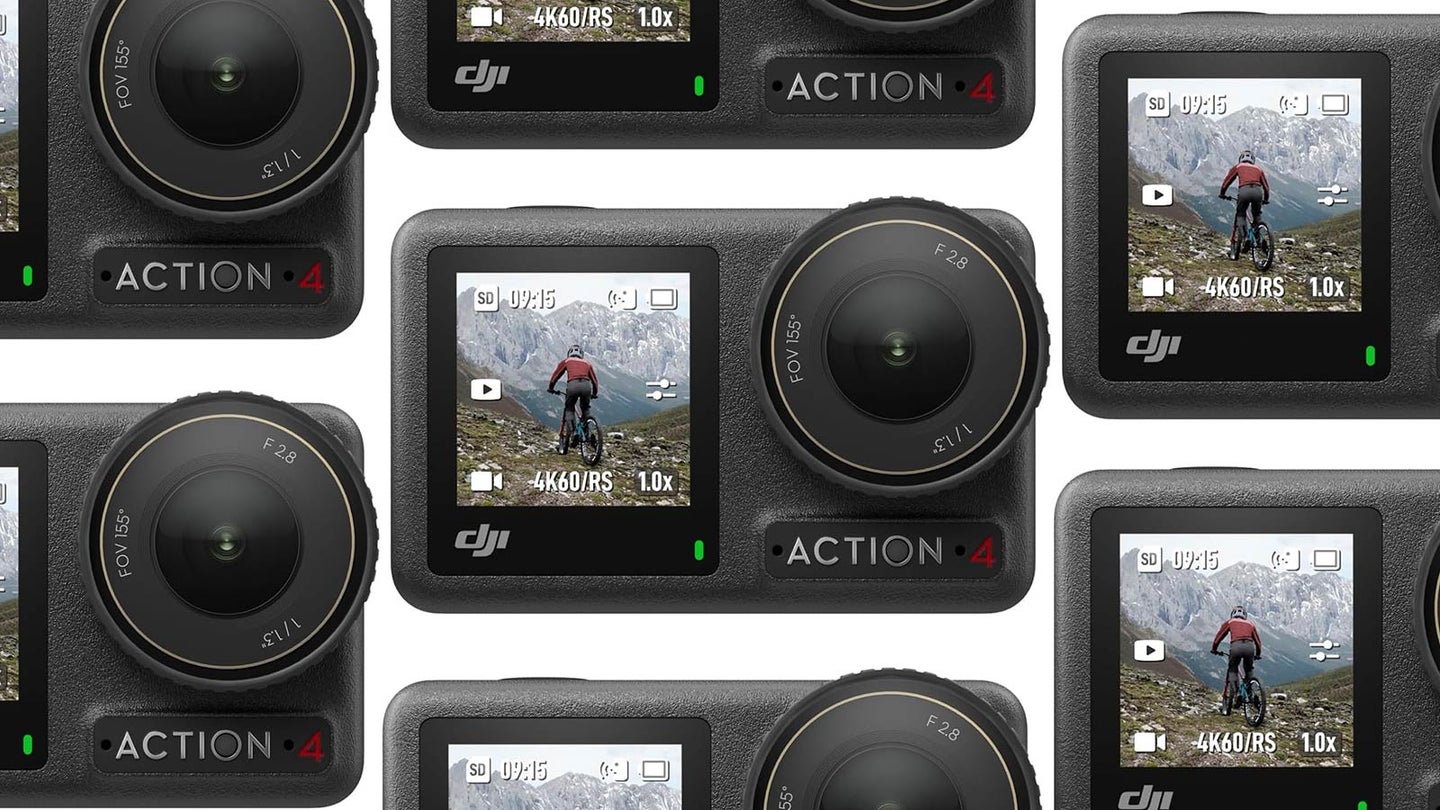 DJI Osmo Action 4 Cameras in a grid pattern