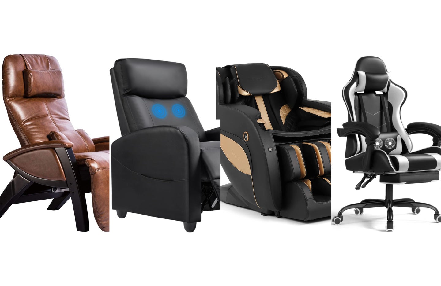 The best recliners for back pain in 2024 on a plain white background.
