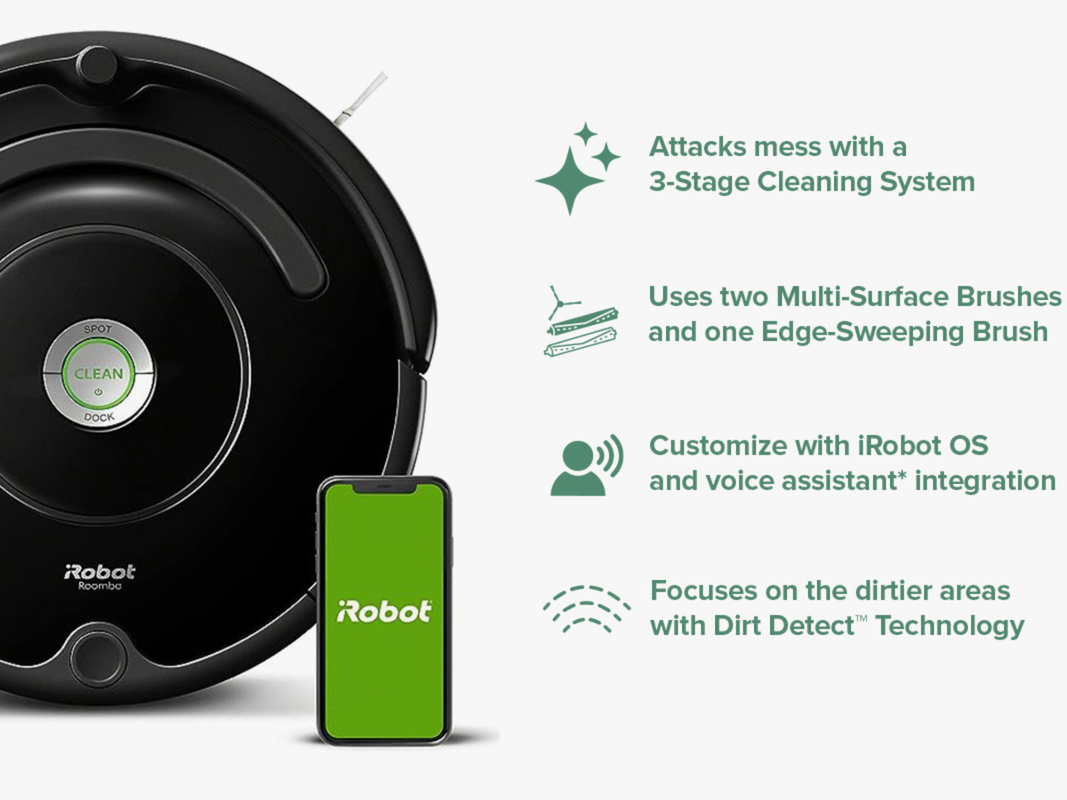 A Roomba 675 on a plain background.