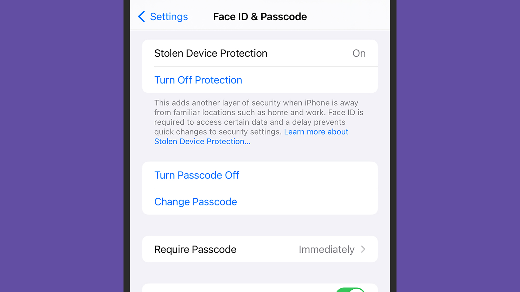 Turn on iOS Stolen Device Protection before your phone disappears. Credit: David Nield

