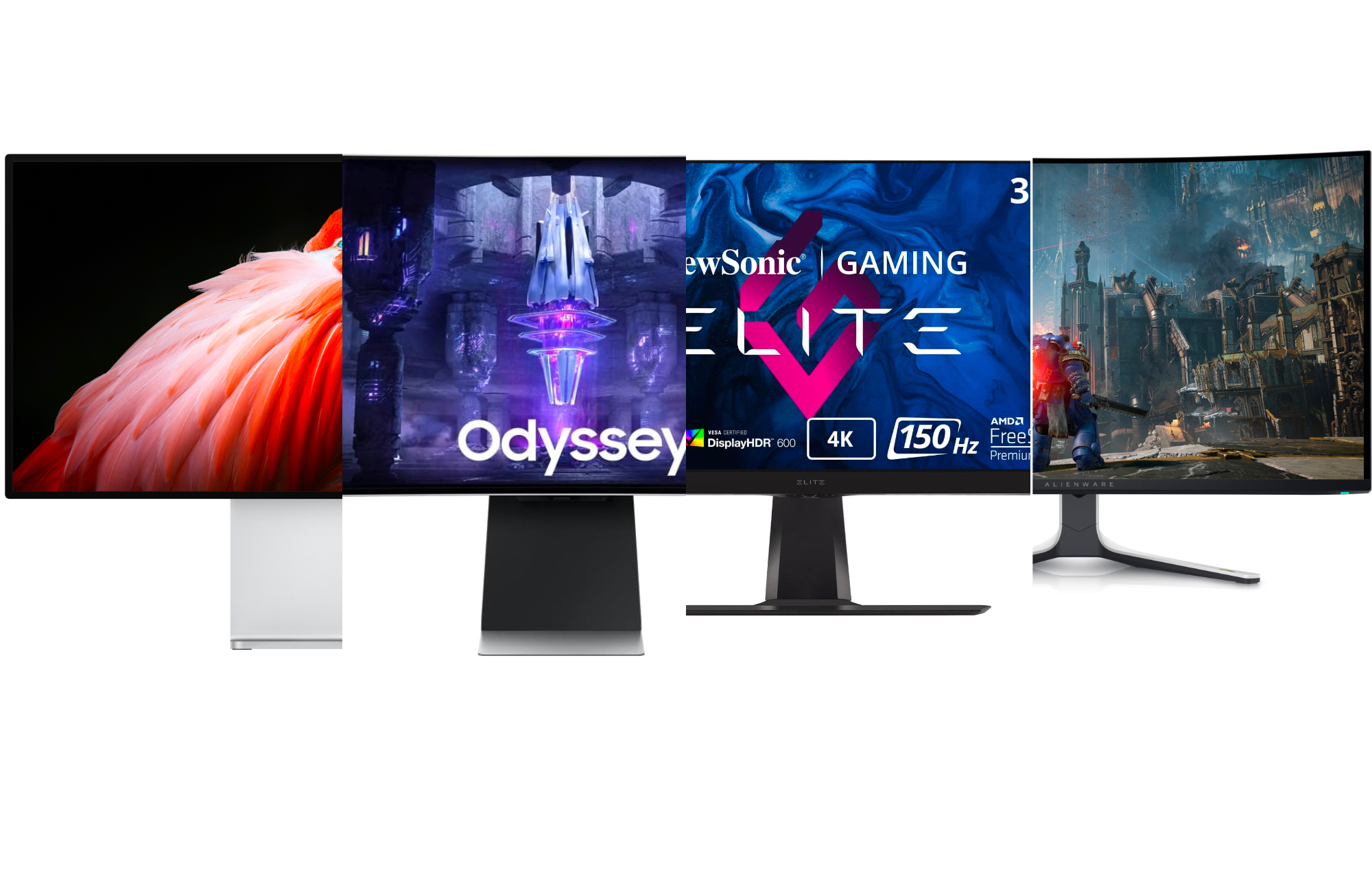 The best HDR monitors on a plain white background.