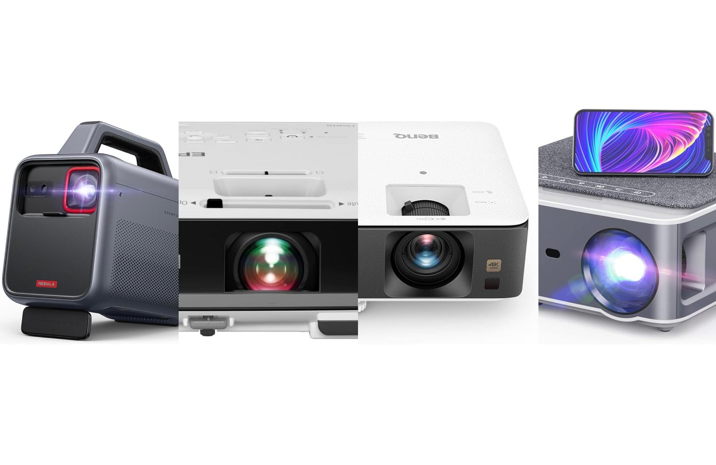 The best projectors for daylight in 2024 on a plain white background.