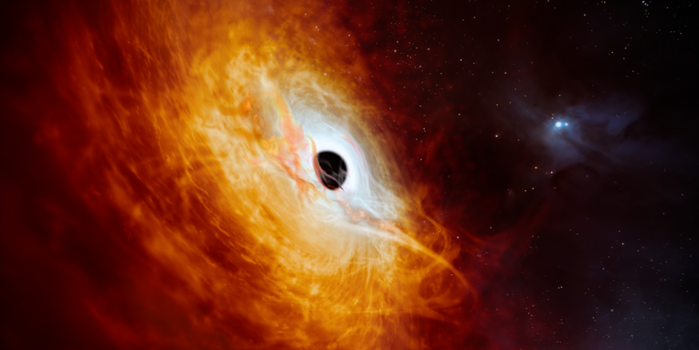 Fastest-growing black hole eats the equivalent of one sun a day