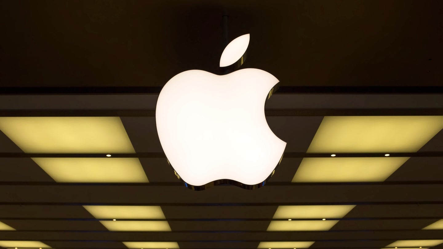 Apple logo in store