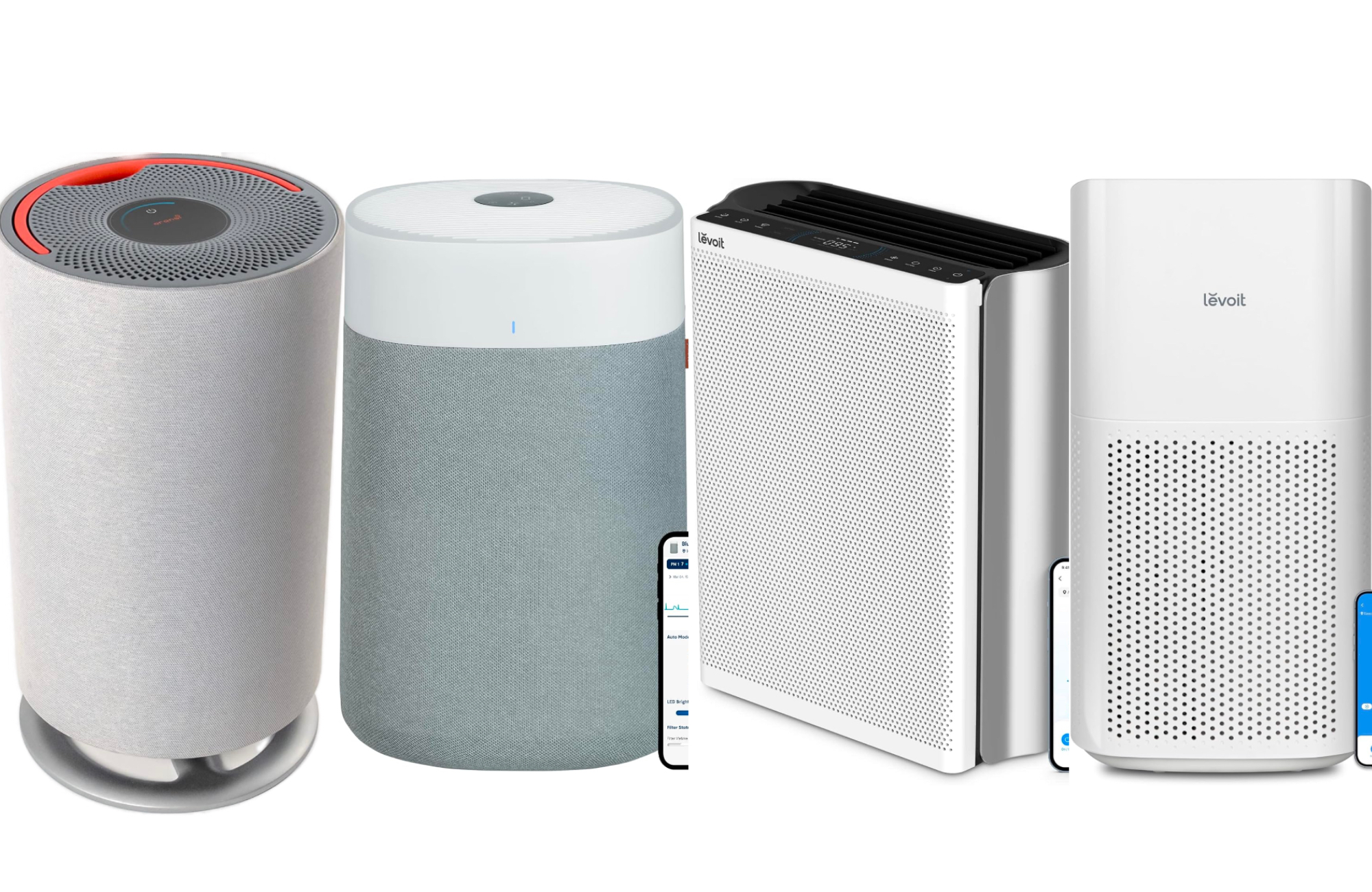 The best air purifiers for smoke on a plain white background.
