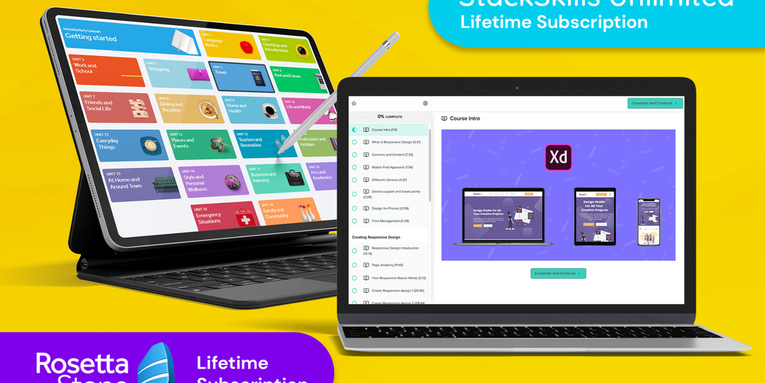 Learn for life with a Rosetta Stone and StackSkills Unlimited bundle for hundreds off
